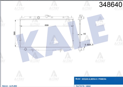 Nissan Almera Su Radyatörü 2000-2006 (2000-2006) OEM 21410-BM400